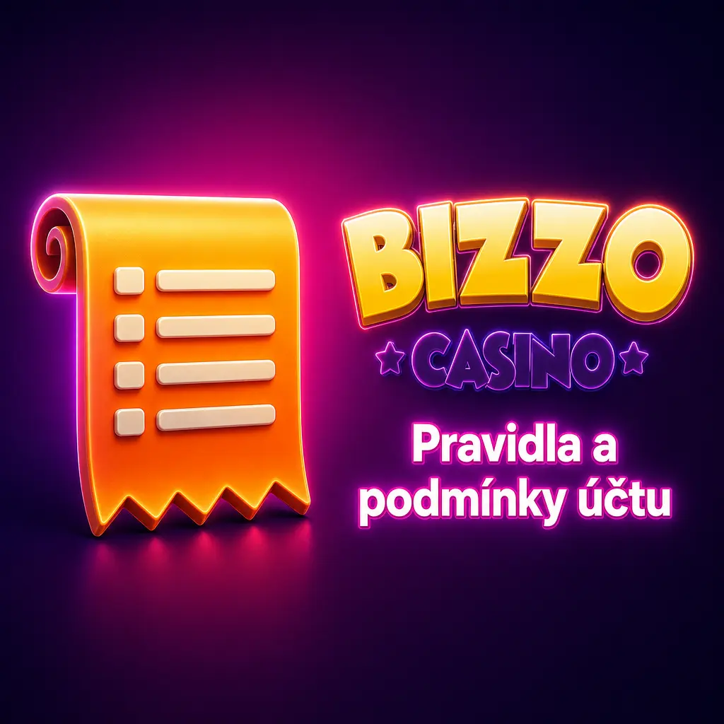 Pravidla účtu kasina Bizzo: registrace 18+, bonusy, platby, výběry, ověření totožnosti a limity