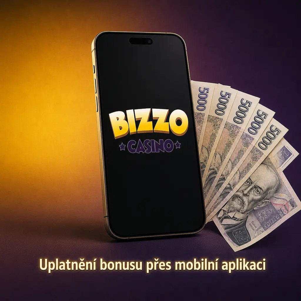 Uplatnění uvítacího bonusu Bizzo casino v mobilní aplikaci při prvním vkladu